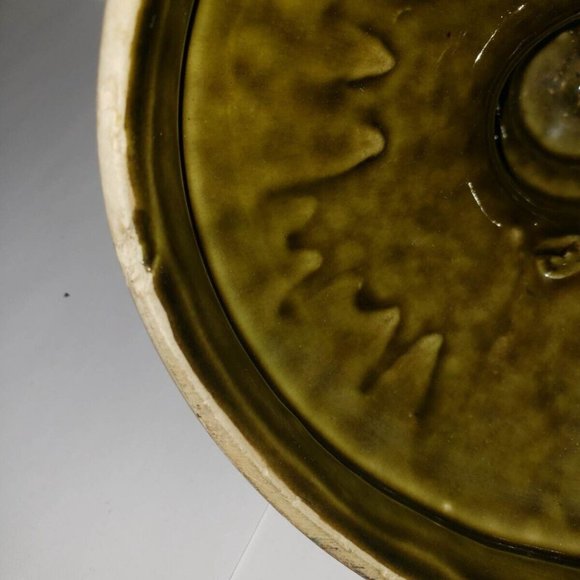 McCoy Cookie Jug Cookie Jar 1970 Drip Glaze Avocado Green - Picture 10 of 12